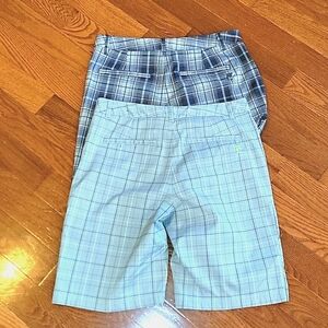 🩶💙 Lot of 2 Pairs of Men's Fila Sport Plaid Golf Shorts, Size 32